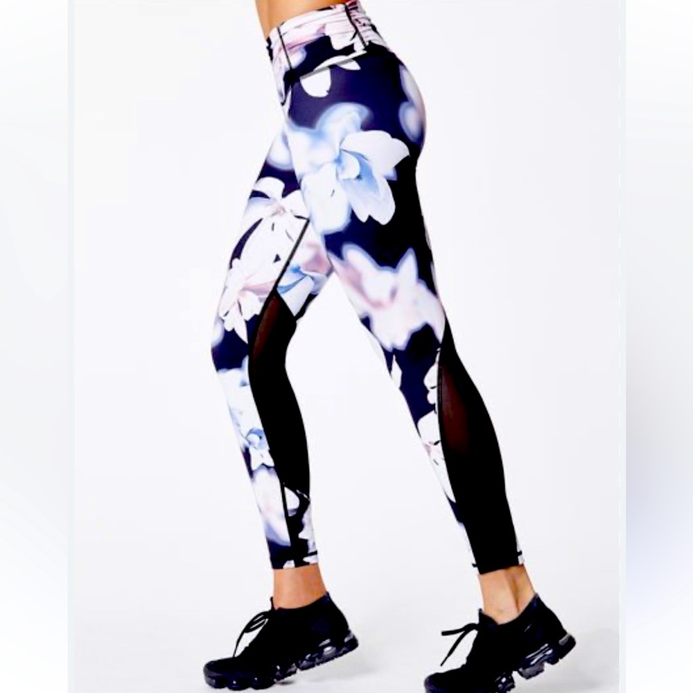 NEW Chill By Will Black Pink Floral Leggings